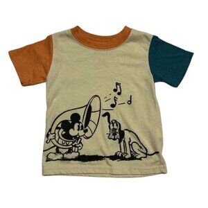 Disney Jr. Mickey Mouse T-Shirt 18M  Graphic Print Beige